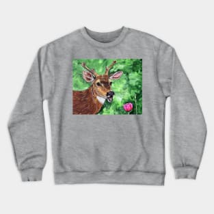 Funny Deer Painting Crewneck Sweatshirt
